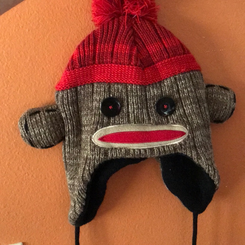 Sock monkey beanie